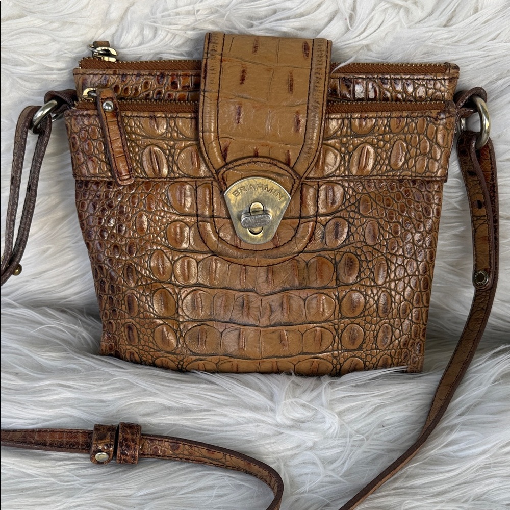 Brahmin Mojito Melbourne Crocodile Embossed Crossbody Bag